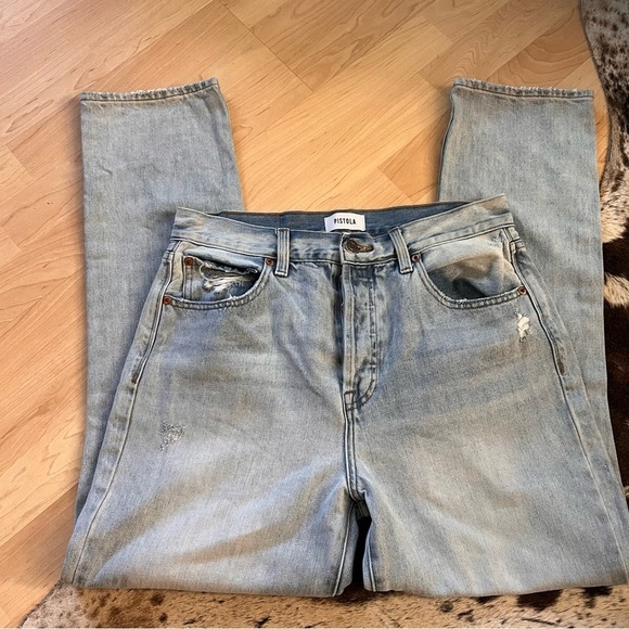 PISTOLA Keaton Buttontly High Waist Distressed Jeans
Morning Sky Blue Size 28 - Picture 3 of 9